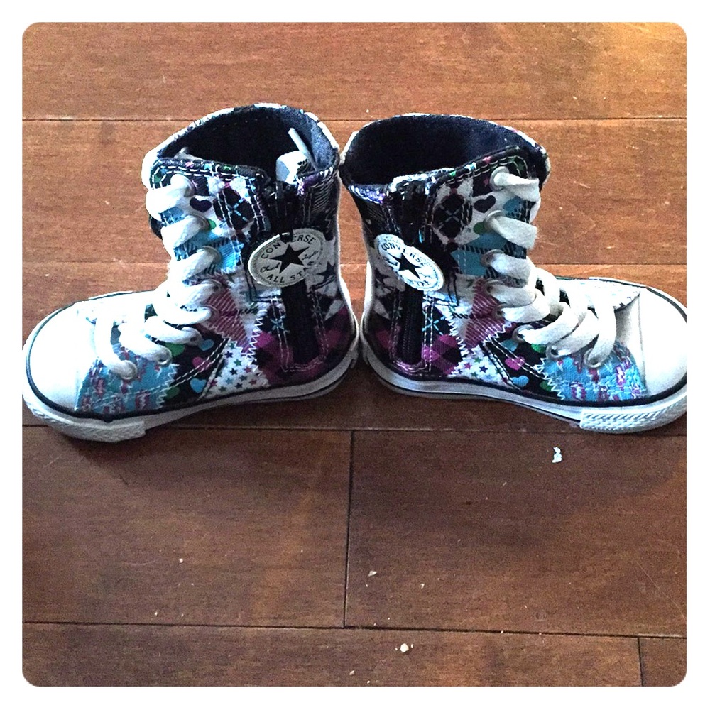 Toddler girl high top Converse sneakers